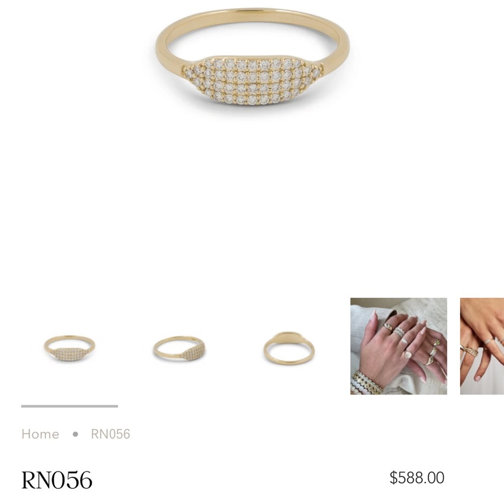 Lisa Gozlan Diamond Signet Ring